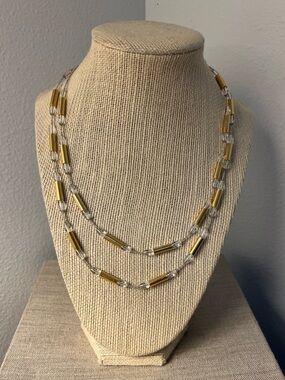Gold and Clear Bead Necklace